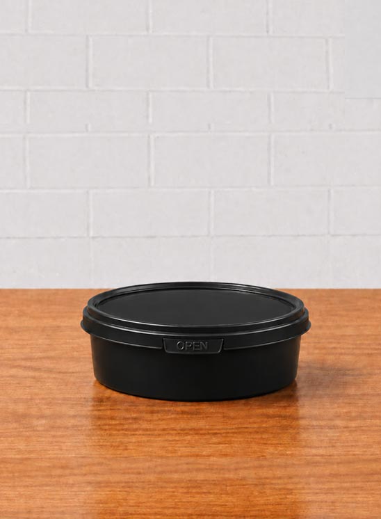 Black 300 ML round IML container