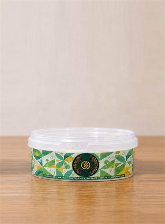 300 ML round IML container with label