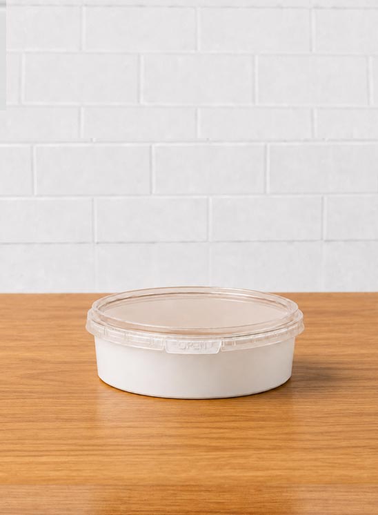 White 300 ML round IML container